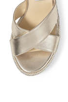 Dellena 100 Wedge Sandals in Metallic Nappa